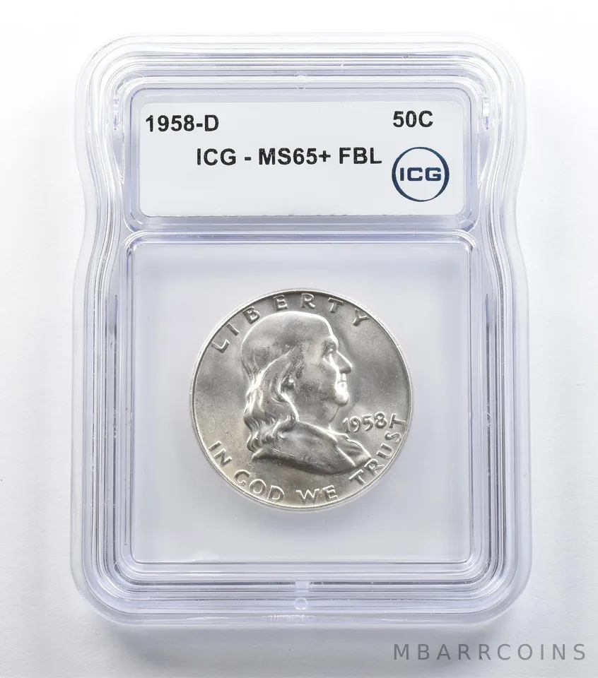 1958-D Franklin Half Dollar MS65+ FBL ICG *5438