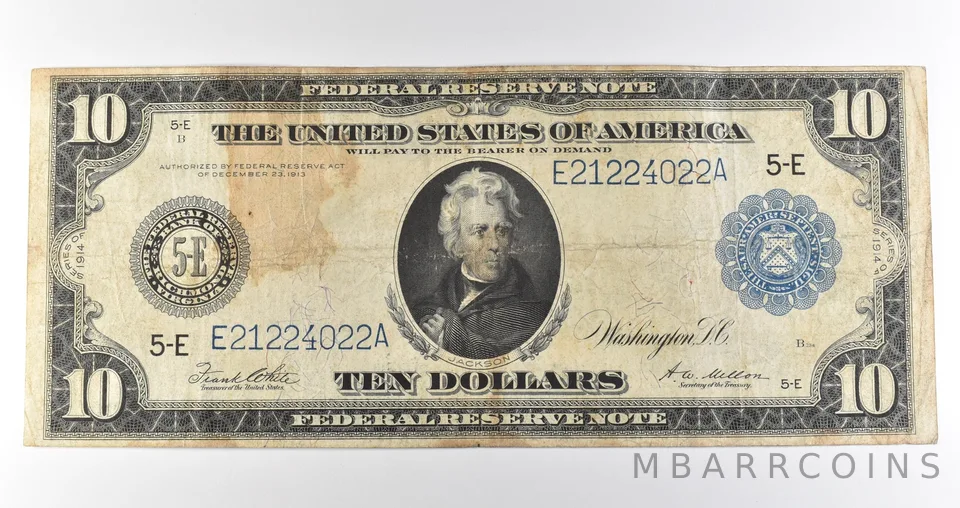 1914 $10 Richmond VA FRN Large Note Blue Seal *3644