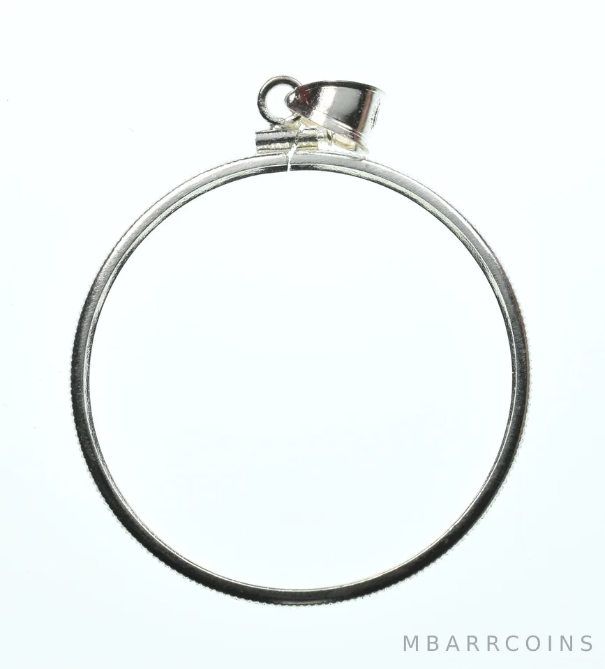 Sterling Silver 37 MM Coin Bezel Pendant Frame Edge *2156