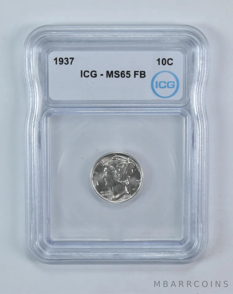 1937 Mercury Dime MS65 FB ICG