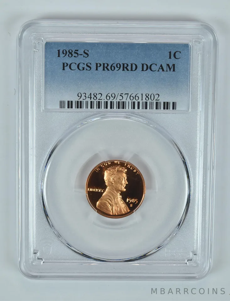 1985-S Lincoln Memorial Cent PR69 RD DCAM PCGS Blue Label
