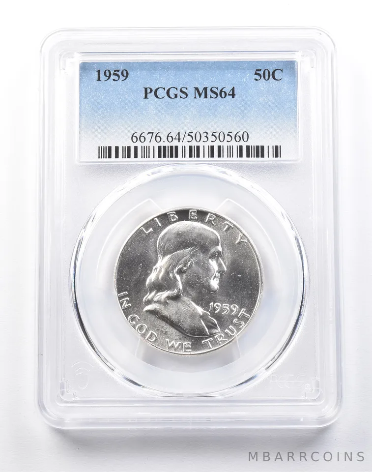 1959 Franklin Half Dollar Type 2 Reverse MS64 PCGS *4111
