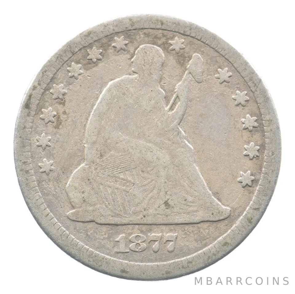 1877-CC Seated Liberty Quarter *7736
