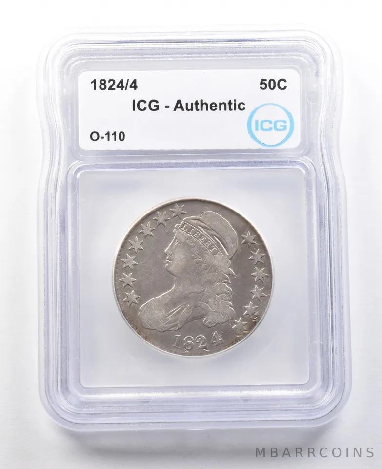 1824/4 Capped Bust Half Dollar O-110 Authentic ICG *2981