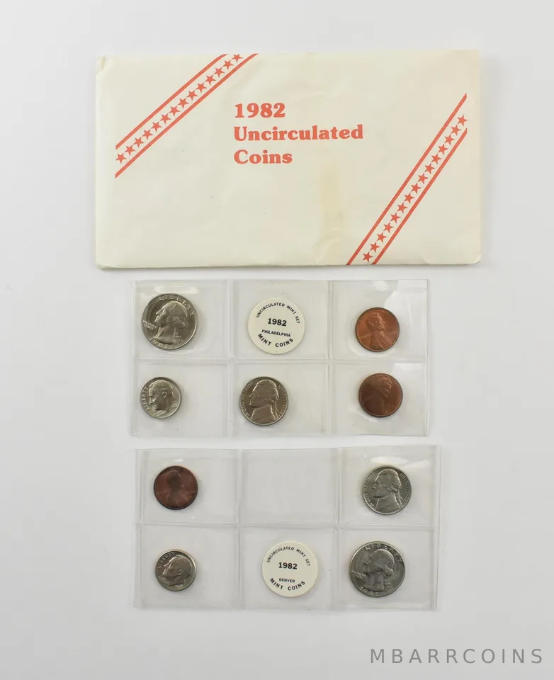 1982 Uncirculated Mint Set In Envelope *8203