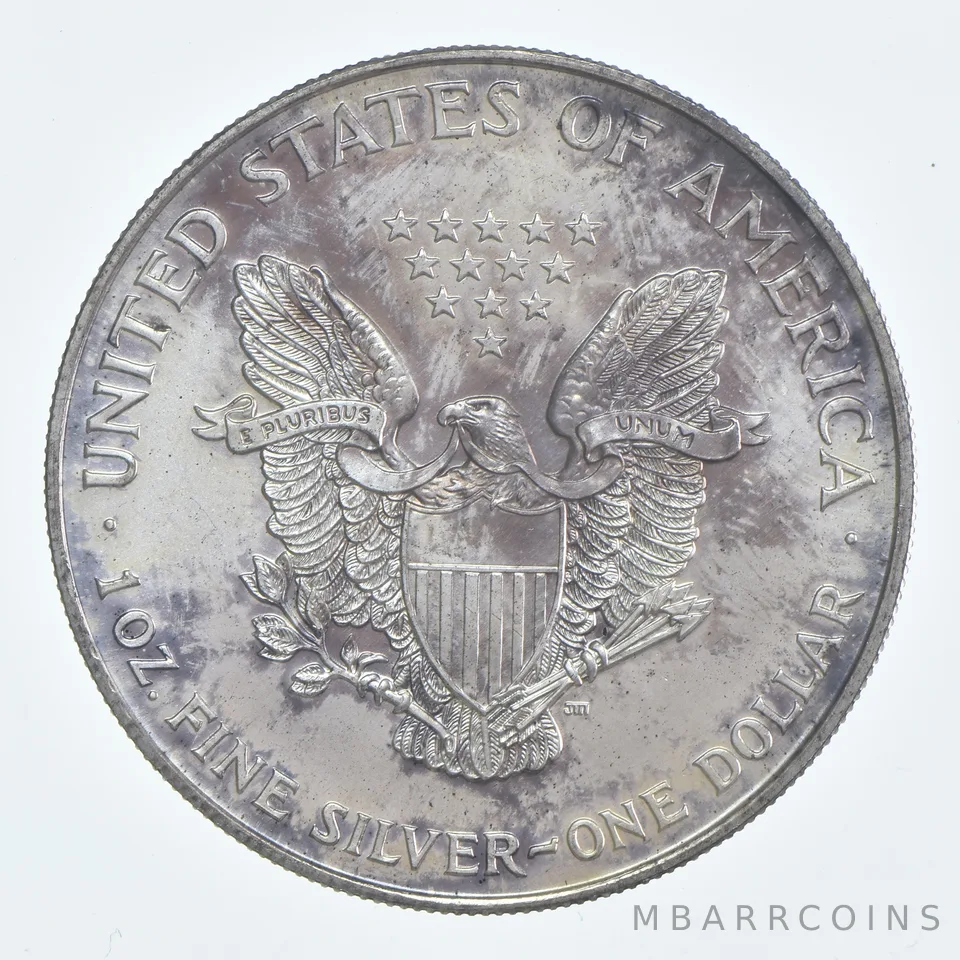 Beautiful Toned - 1994 American Silver Eagle 1 Troy Oz .999 Fine Silver *956