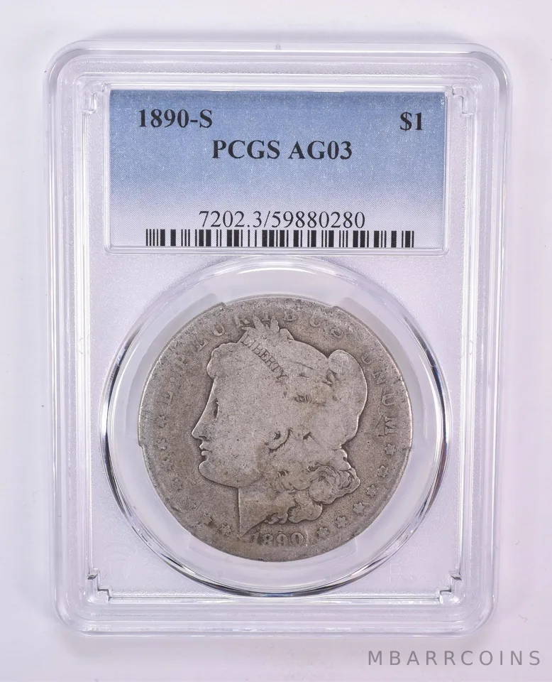 1890-S Morgan Silver Dollar AG03 PCGS Blue Label Lowball