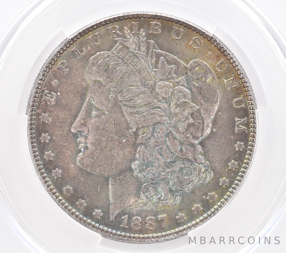 1887 Morgan Silver Dollar MS61 CAC CACg Beautiful Tone *2560