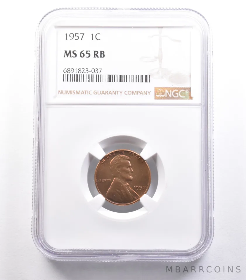 1957 Lincoln Wheat Cent MS65 RB NGC *6472