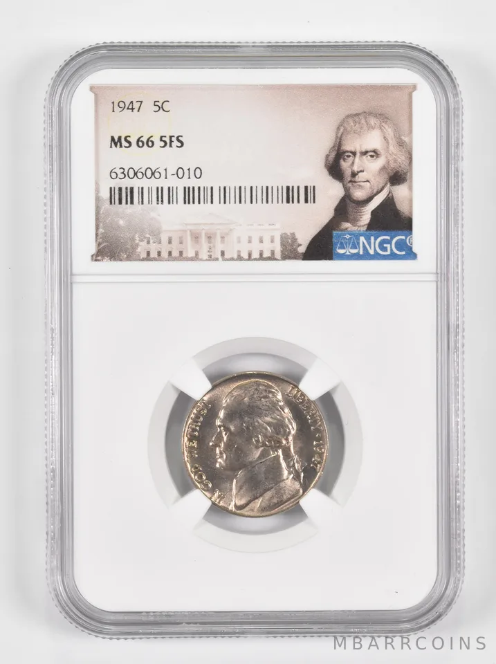 MS66 5FS 1947 Jefferson Nickel NGC *1273