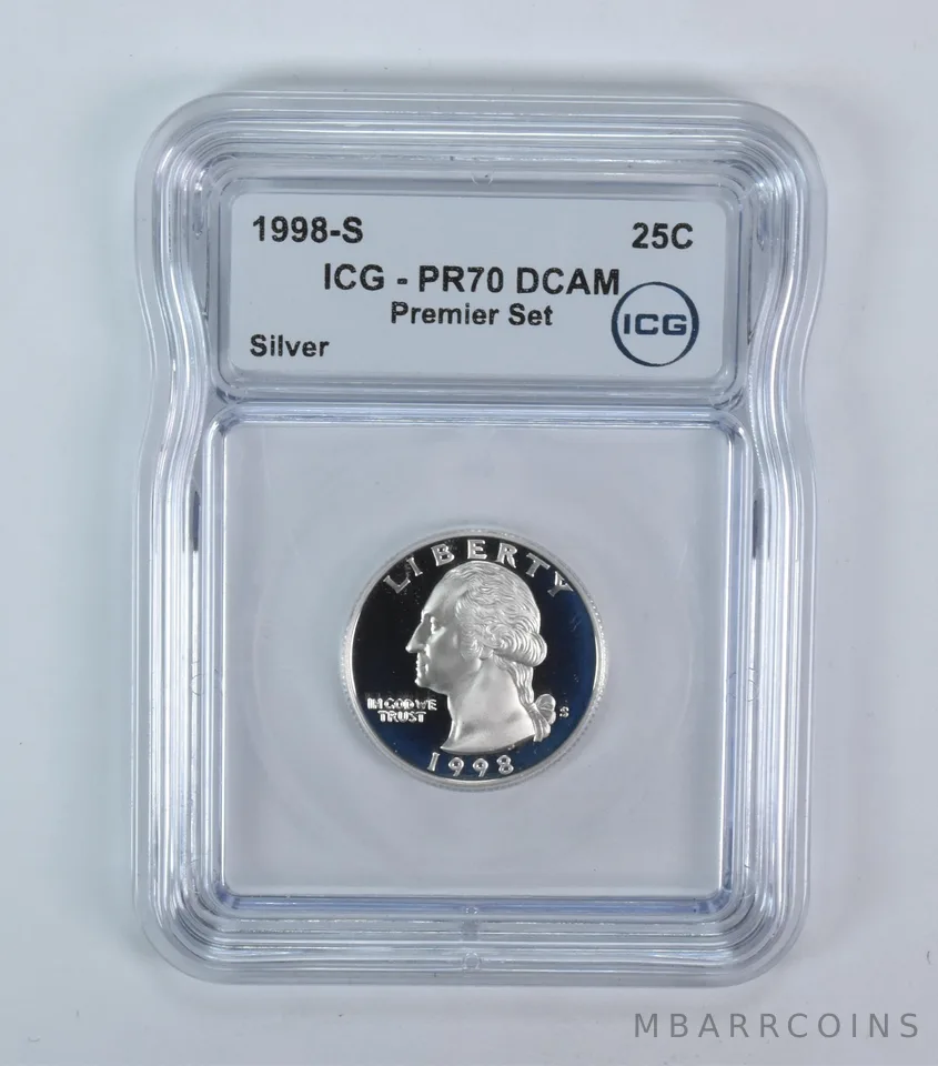 1998-S Washington Quarter Silver Premier Set PR70 DCAM ICG
