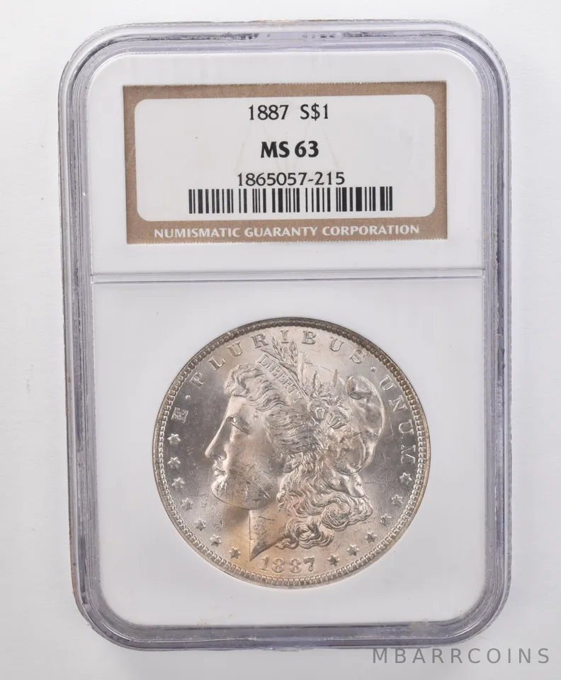 MS63 1887 Morgan Silver Dollar NGC Beautifully Toned *1937