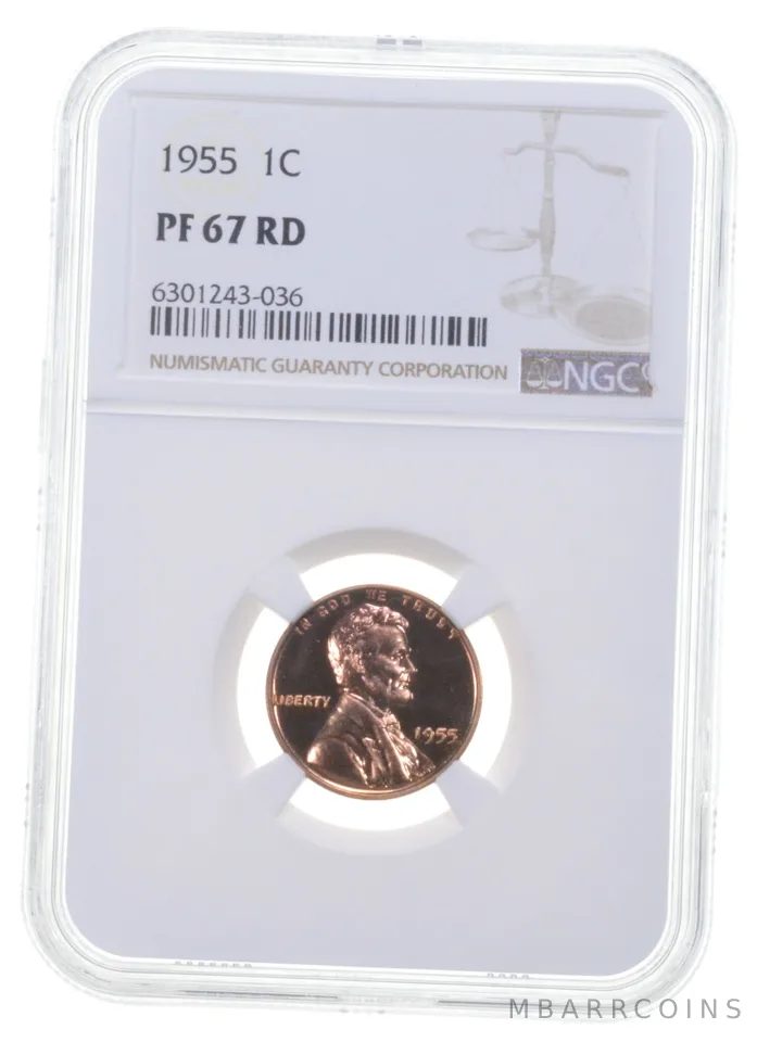 1955 Lincoln Wheat Cent PF67 RD NGC PR Proof