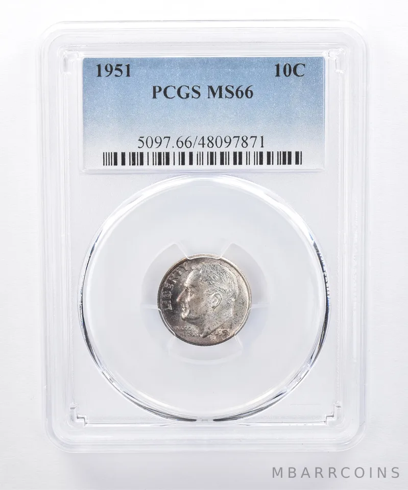 1951 Roosevelt Dime MS66 PCGS Beautiful Tone *8350