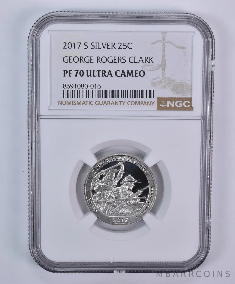 2017-S Washington Quarter ATB Silver George Rogers Clark PF70 UCAM NGC