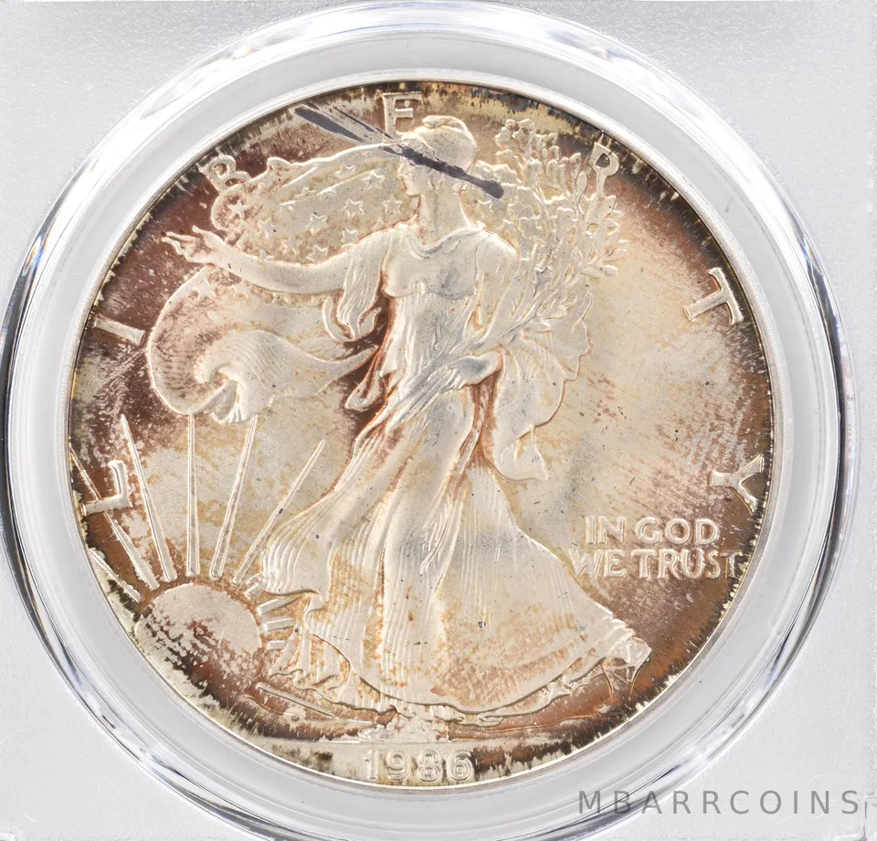 1986 American Silver Eagle MS68 PCGS Beautiful Tone *1278
