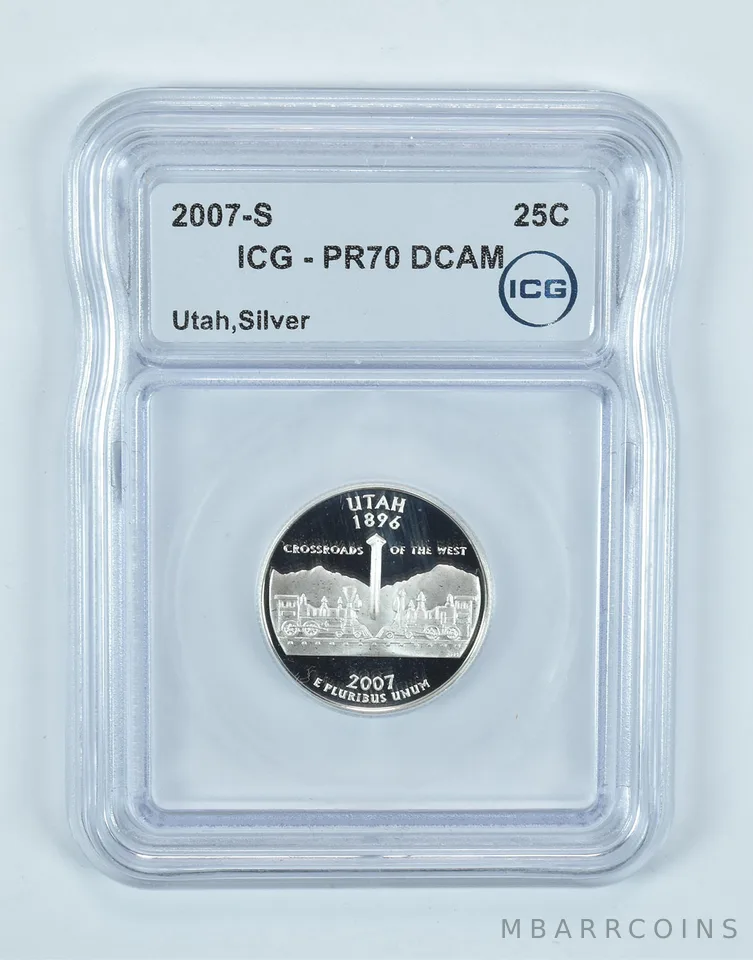 2007-S Washington State Quarter Utah Silver PR70 DCAM ICG