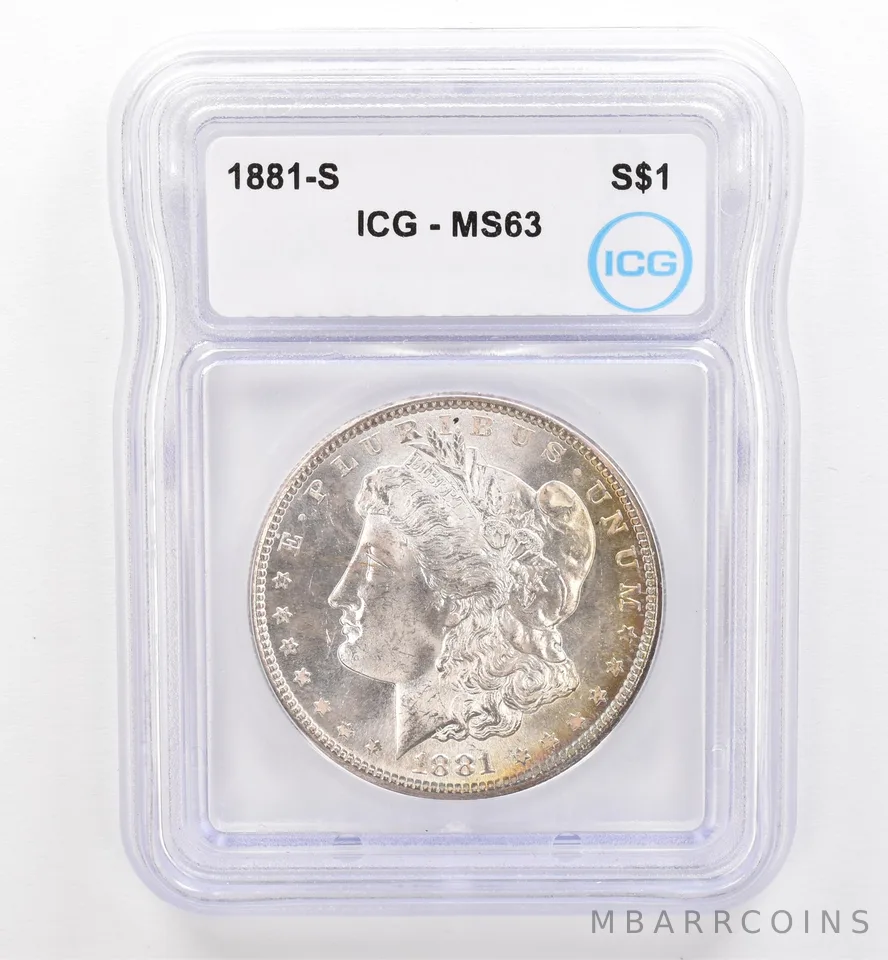 1881-S Morgan Silver Dollar MS63 ICG Beautiful Tone Reverse *9489