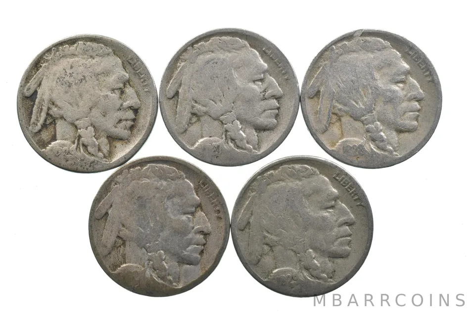 BETTER Lot 1929-S 1927-S 1928-D 1927 1929-S Buffalo Nickel Collection *168