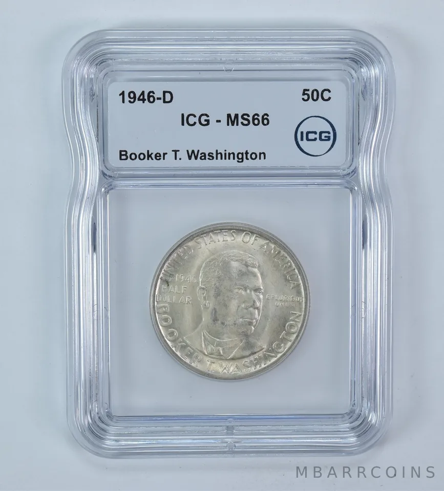 1946-D Booker T Washington Commemorative Half Dollar MS66 ICG
