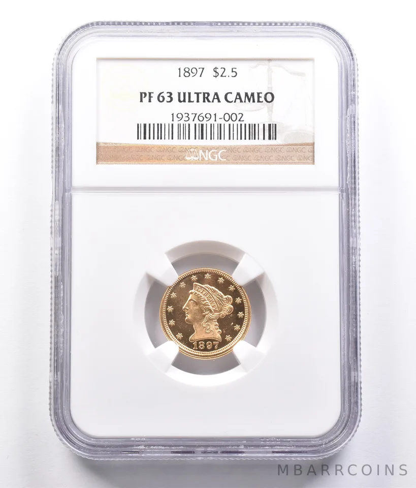 1897 $2.50 Liberty Head Gold Quarter Eagle PF63 UCAM NGC a1681