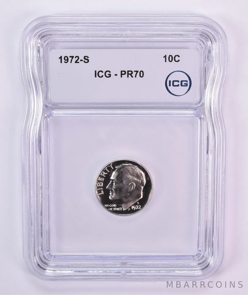 1972-S Roosevelt Dime PR70 ICG