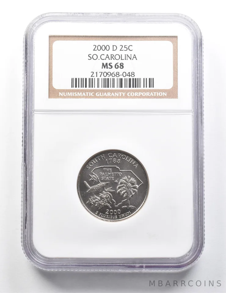 2000-D Washington State Quarter South Carolina MS68 NGC *9389