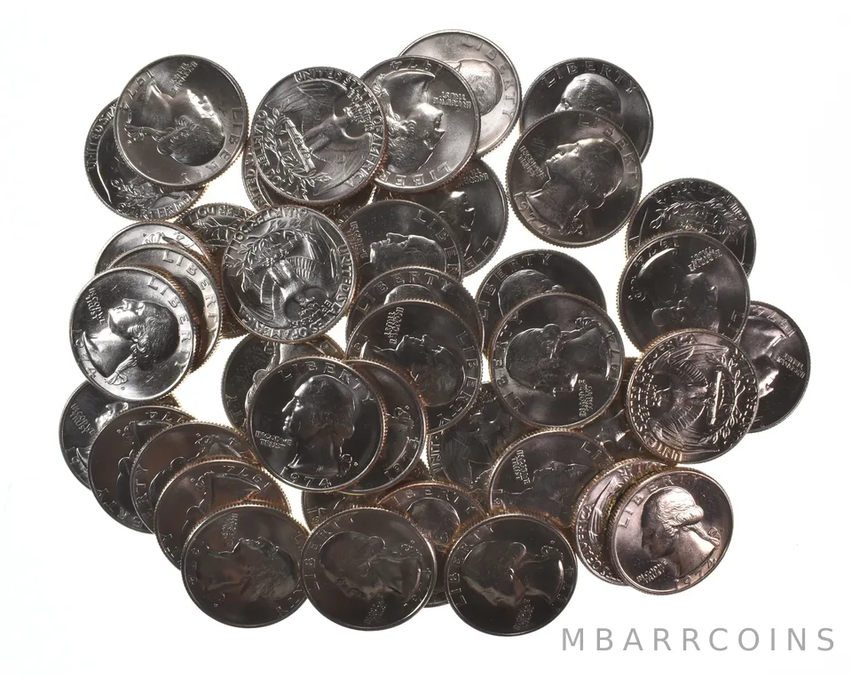 Lot (40) 1974-D Washington Quarter Clad Unc Roll