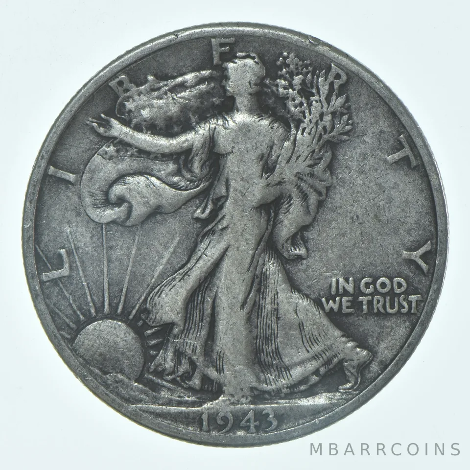 1943-D Walking Liberty Half Dollar CIRC VG+ 90% Silver