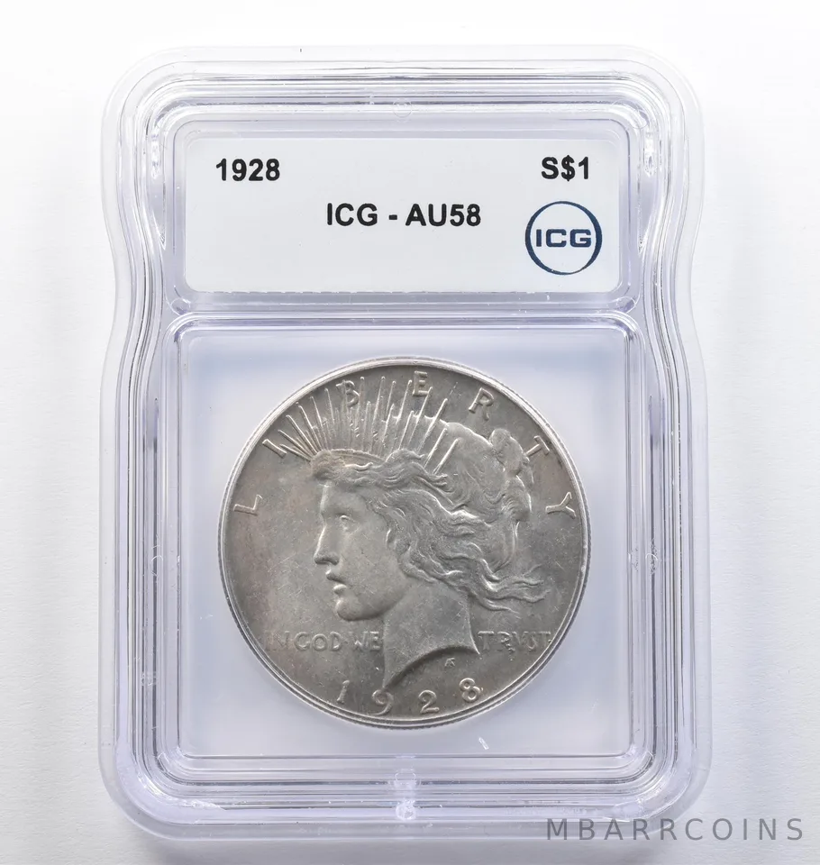 1928 Peace Silver Dollar AU58 ICG *9479