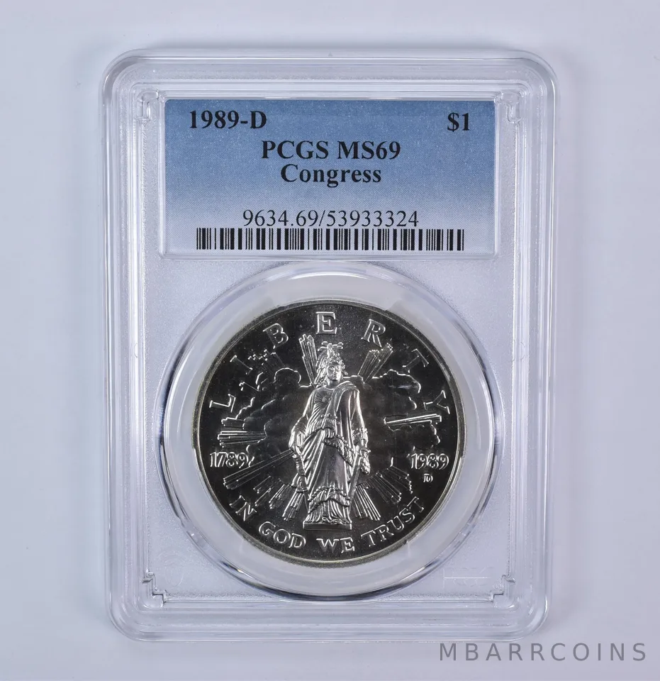 1989-D Congress Commemorative Silver Dollar MS69 PCGS