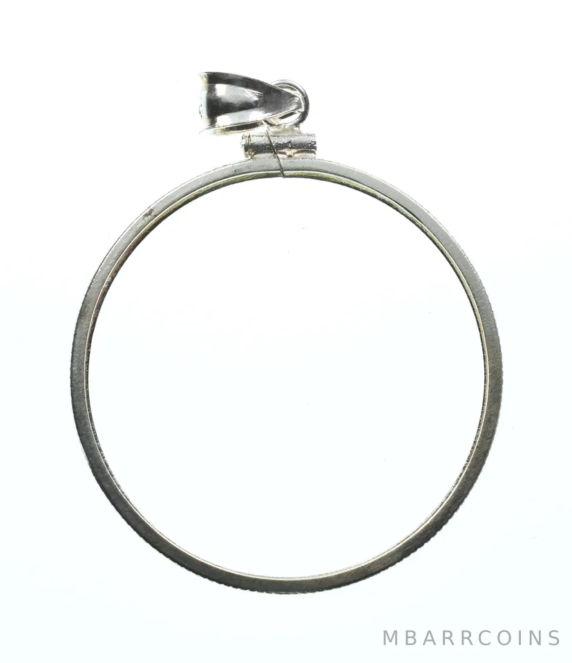 Sterling Silver 31 MM 1/2 Oz Love Token Coin Bezel Pendant Frame Edge a2193