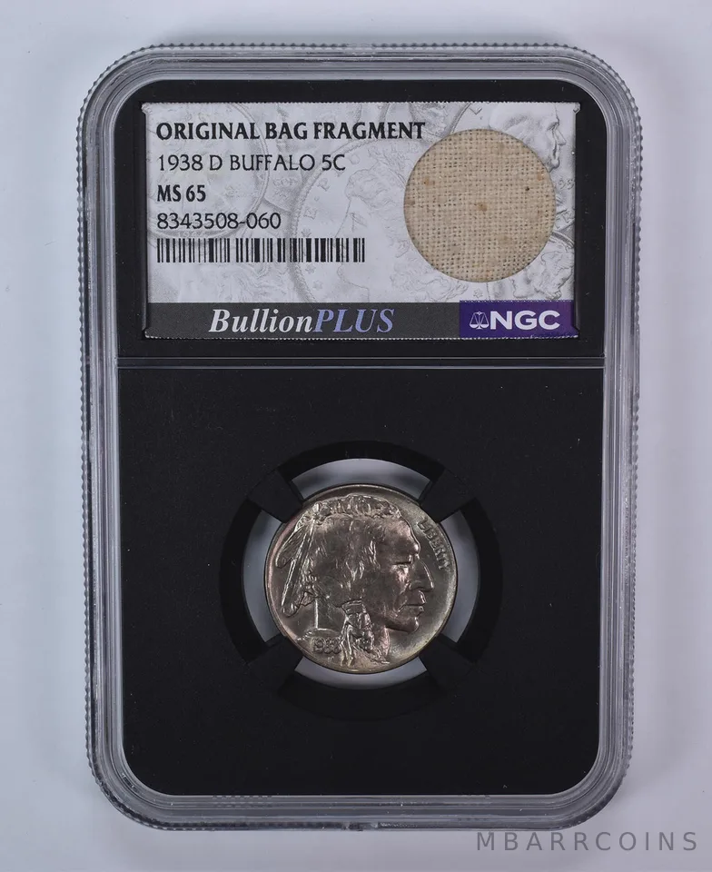 1938-D Indian Head Buffalo Nickel Original Bag Fragment MS65 NGC