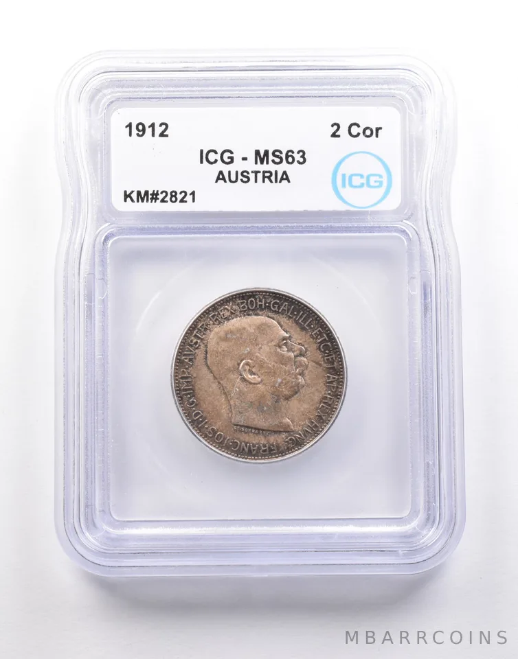 1912 Austria 2 Corona KM#2821 MS63 ICG *5168