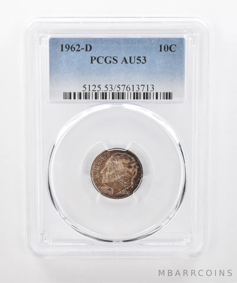 1962-D Roosevelt Dime AU53 PCGS Beautiful Tone *1567
