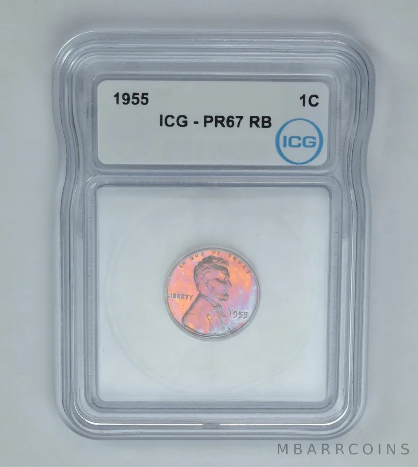 1955 Lincoln Wheat Cent PR67 RB ICG Beautiful Tone a0991