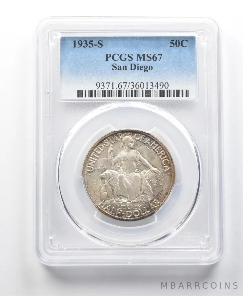1935-S San Diego Commemorative Half Dollar MS67 PCGS *8577