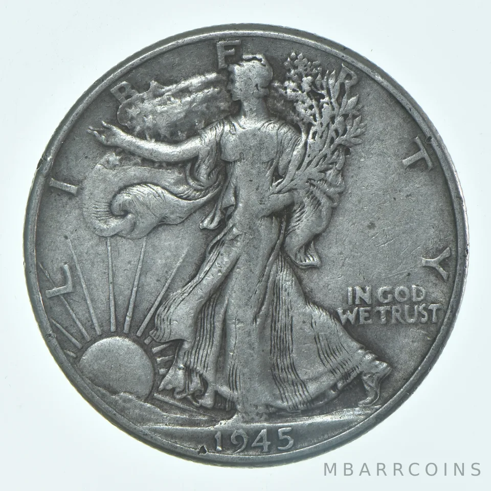 1945-P Walking Liberty Half Dollar CIRC VG+ 90% Silver