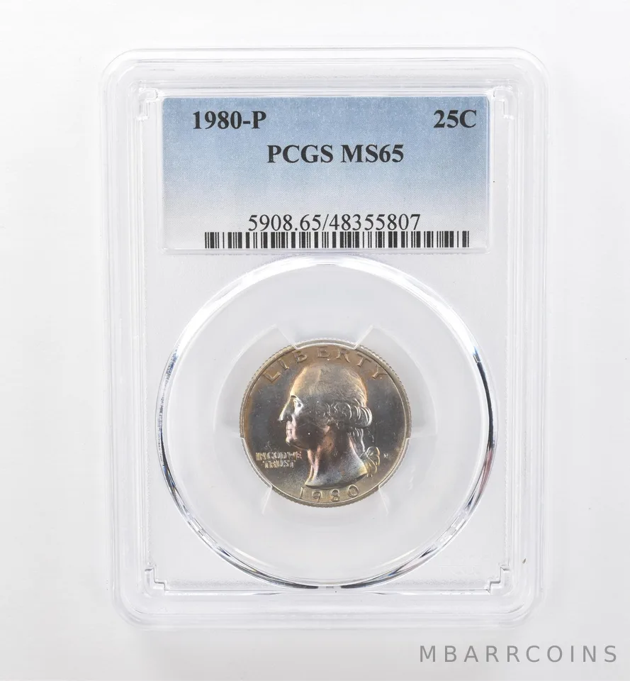 1980-P Washington Quarter MS65 PCGS Beautiful Tone *1827