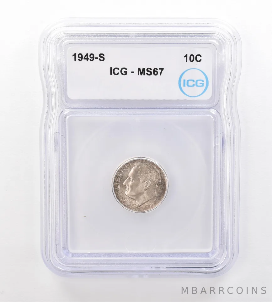 1949-S Roosevelt Dime MS67 ICG Nice Tone a7521