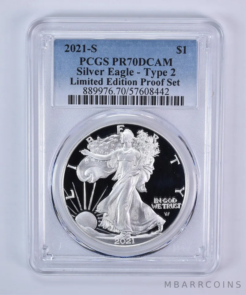 2021-S American Silver Eagle Type 2 Limited Edition Set PR70 DCAM PCGS