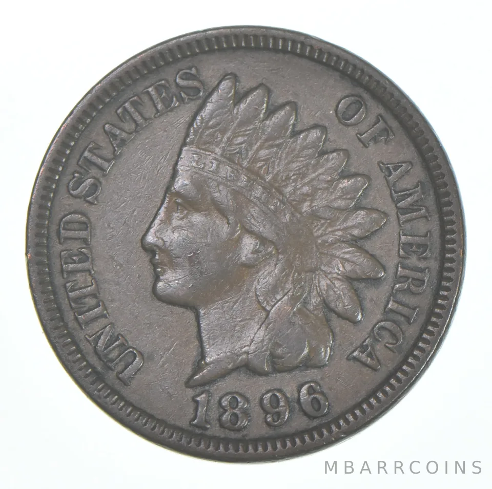 XF 1896 Indian Head Copper Cent Penny - High Grade Sample