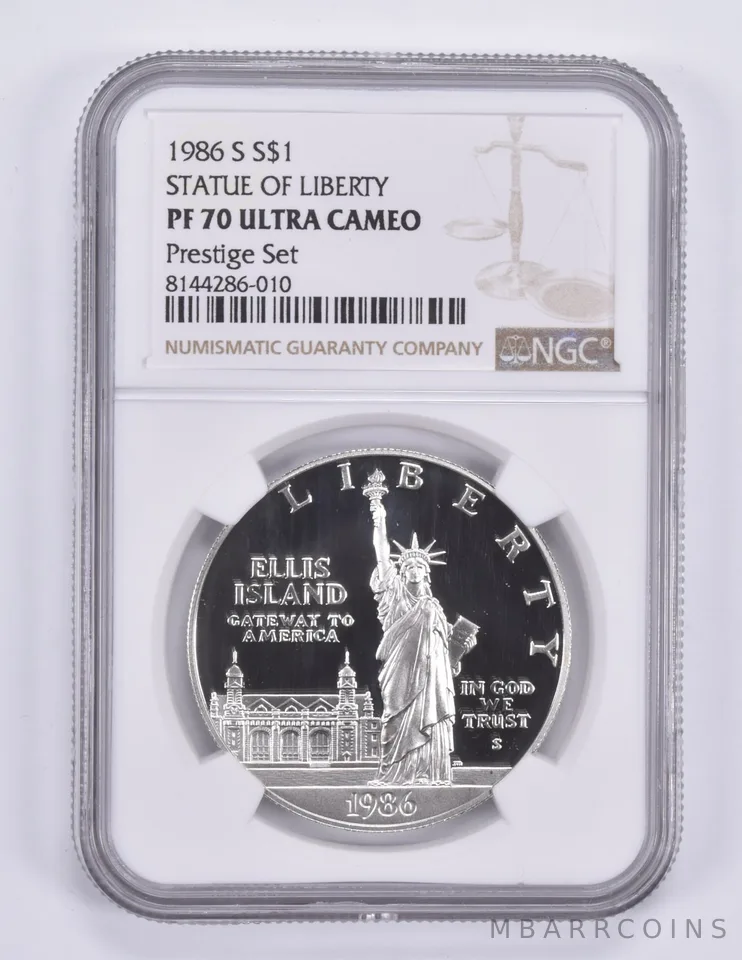 1986-S Statue Of Liberty Commemorative Dollar Prestige Set PF70 UCAM NGC