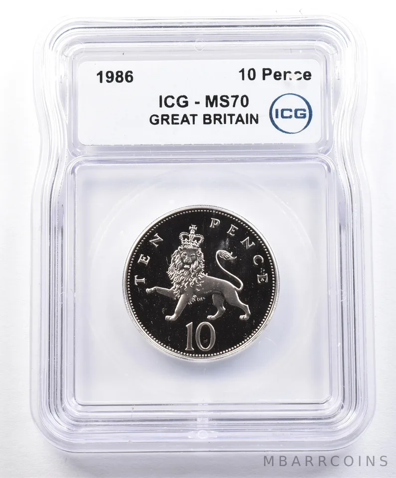 1986 Great Britain 10 Pence MS70 ICG *1590