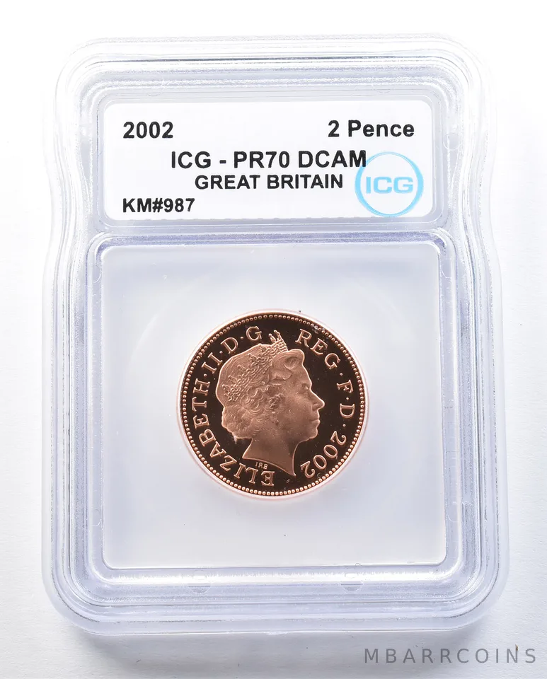 2002 Great Britain 2 Pence KM#987 PR70 DCAM ICG *8969