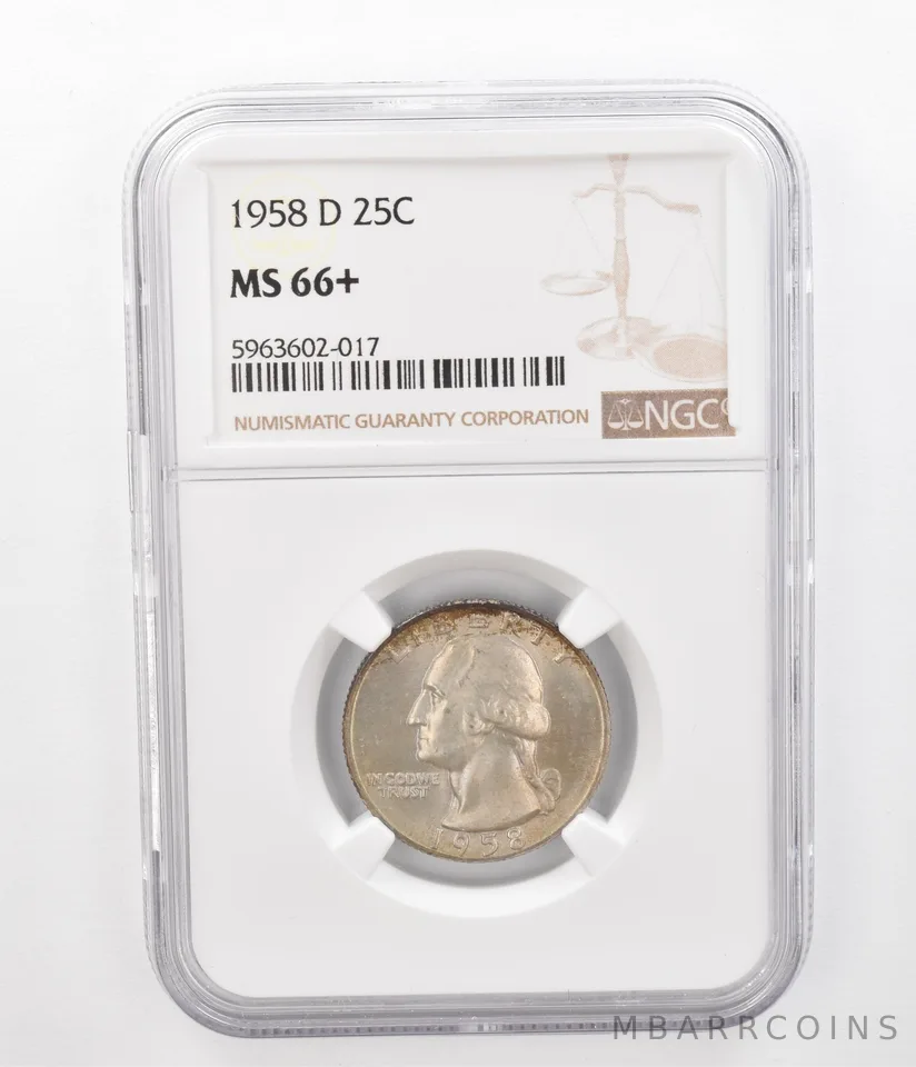 1958-D Washington Quarter MS66+ NGC Beautiful Tone *2351