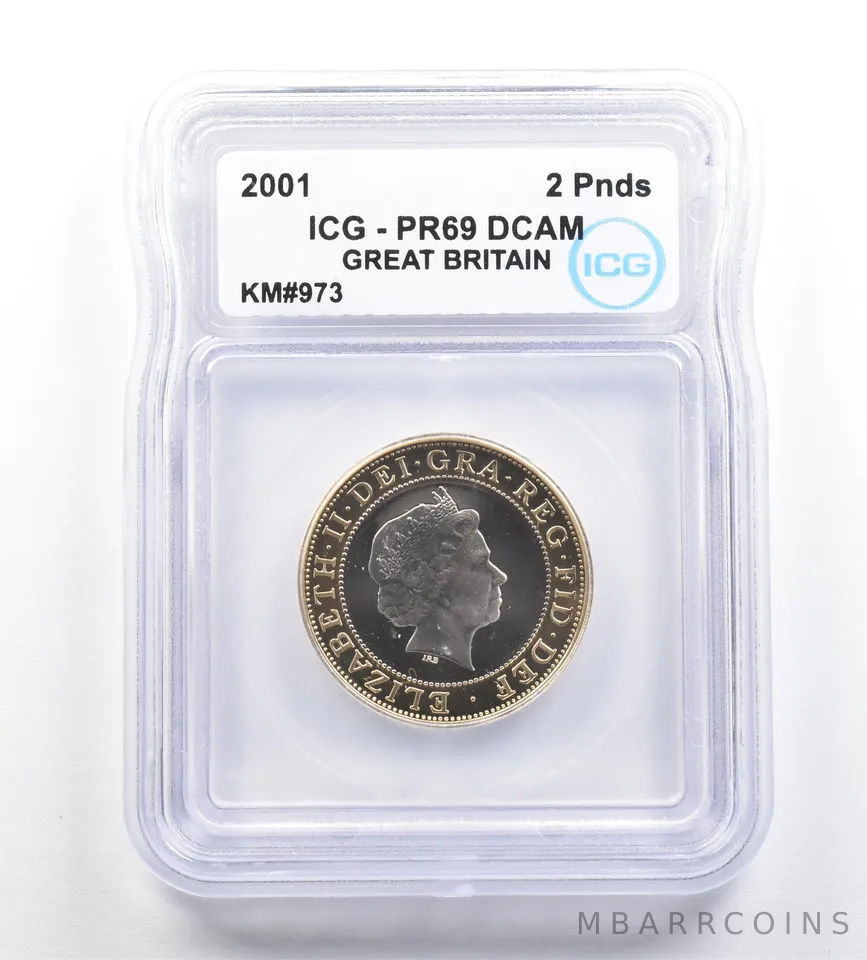 2001 Great Britain 2 Pounds KM#973 PR69 DCAM ICG *7281
