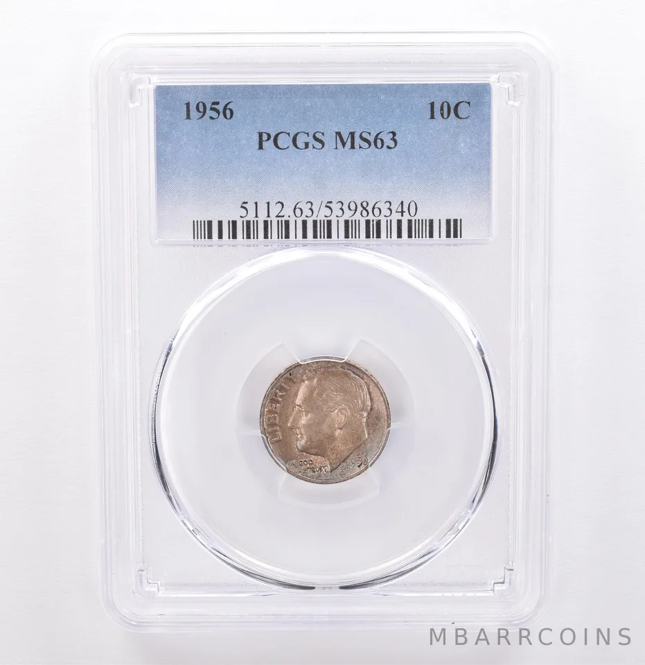 1956 Roosevelt Dime MS63 PCGS Beautiful Tone *9314