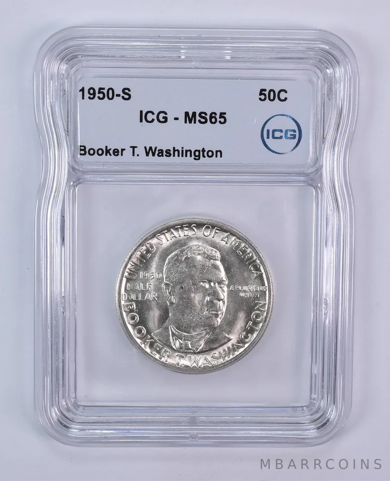 1950-S Booker T Washington Commemorative Half Dollar MS65 ICG