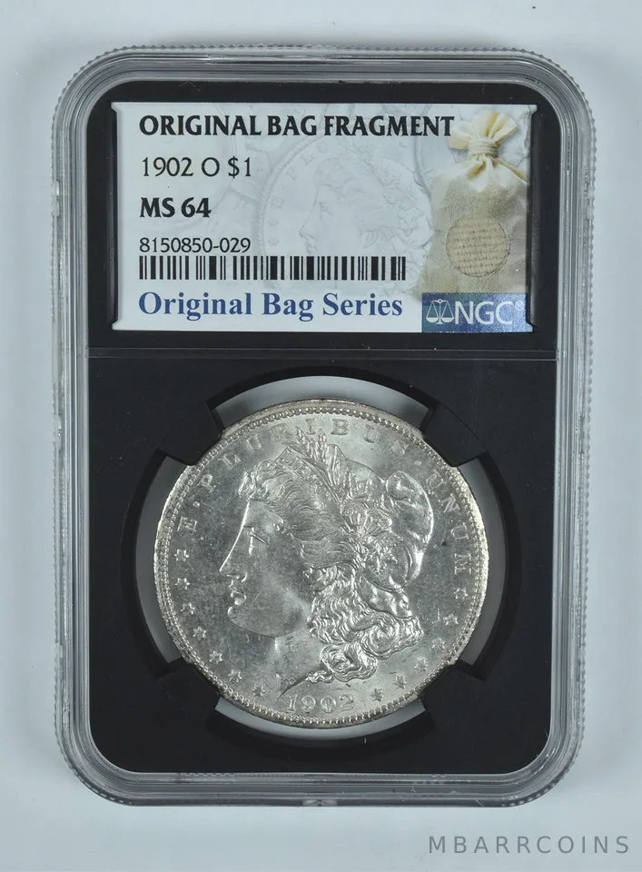 1902-O Morgan Silver Dollar Original Bag Fragment MS64 NGC